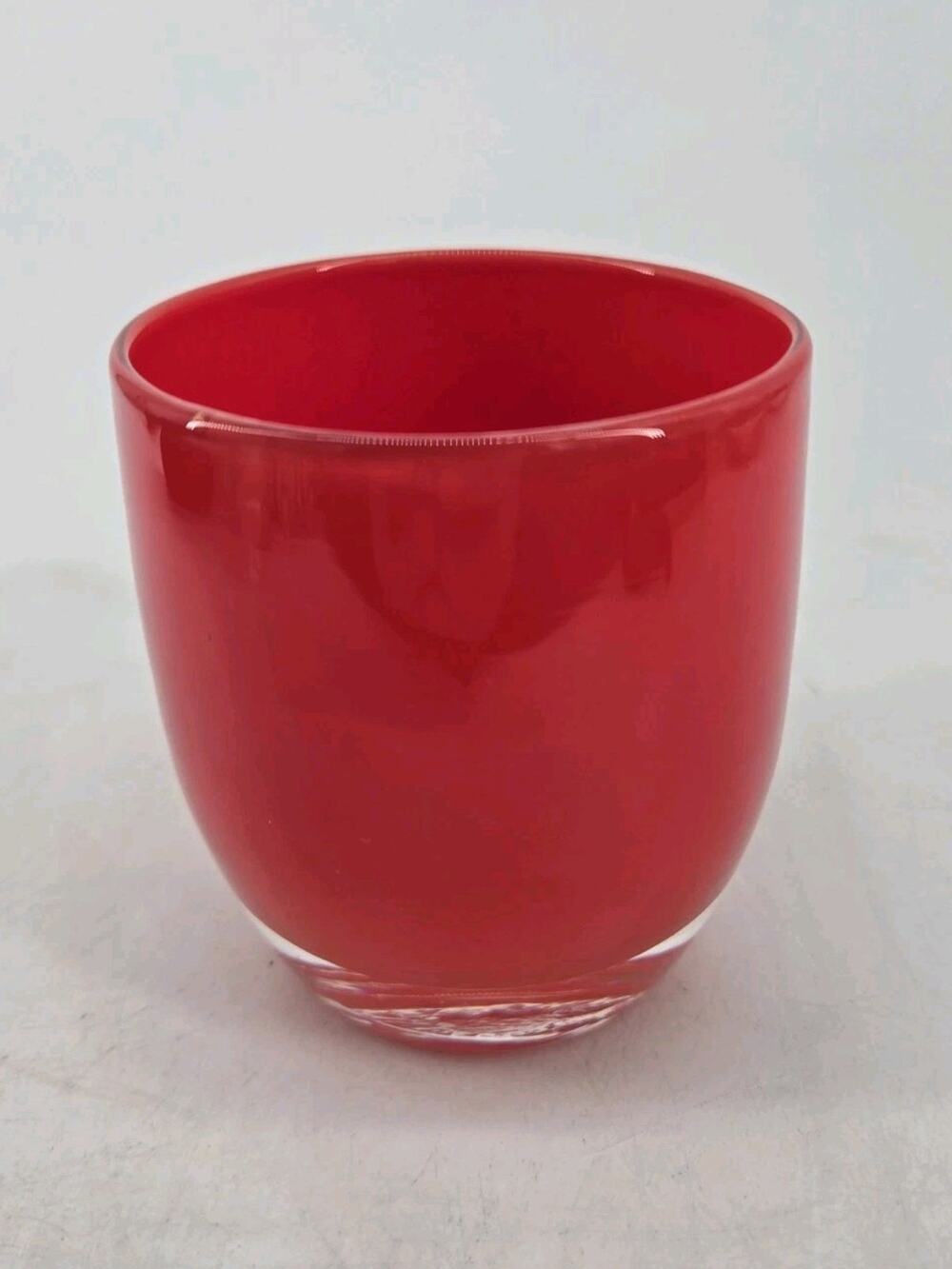 Glassybaby Pre-Triskelion Red Seattle Sunset Votive Candle Holder Sticker 0084